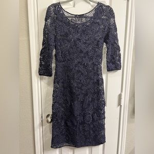 Peruvian Connection 100% Pima Cotton Navy Blue Dress